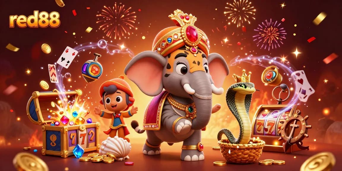 Engage with red88's exciting slots experience featuring a vibrant casino atmosphere.