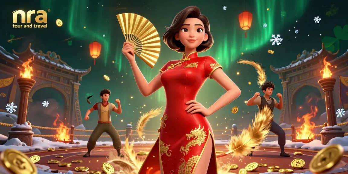 Experience thrilling gameplay with nra tour and travel featuring vibrant casino elements and Asian culture.