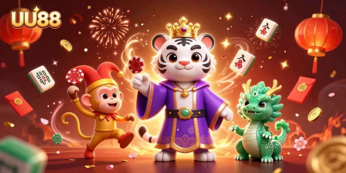 Engage in thrilling games at UU88, with colorful characters and vibrant casino elements enhancing the excitement.