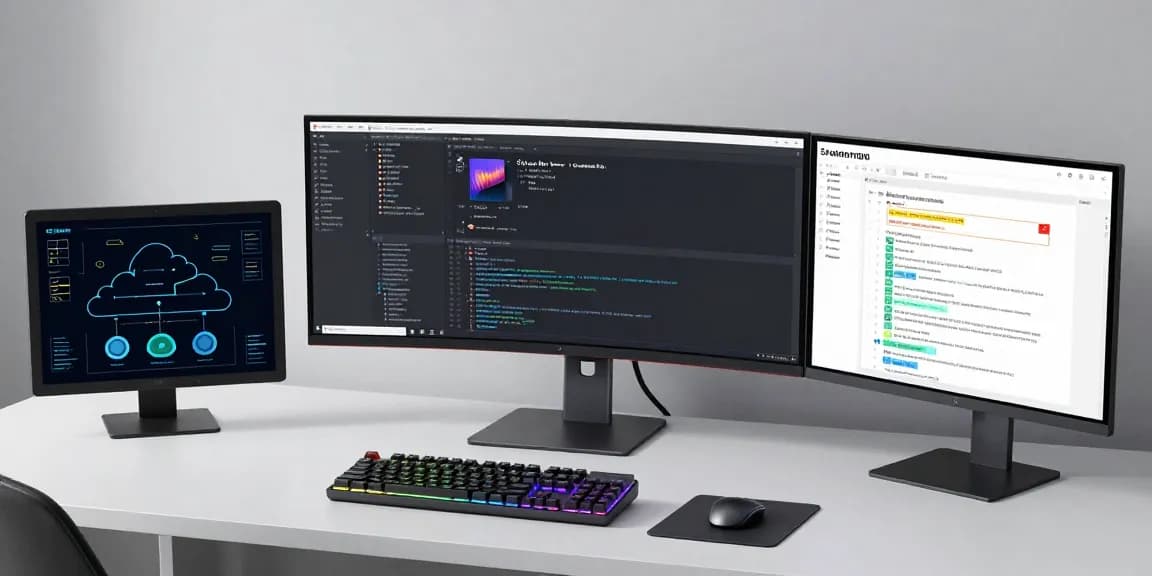 gi8 - modern developer workspace focusing on cloud computing and AI technology in action.