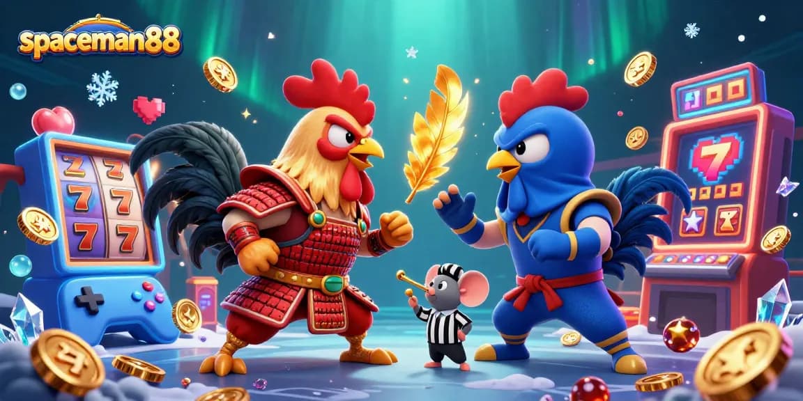 Engage with the vibrant world of spaceman88 featuring dynamic roosters and slot reels!