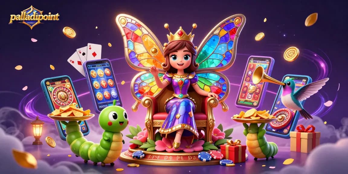 Play thrilling slot games and experience excitement at palladiopoint's 3D casino scene with vibrant character action.