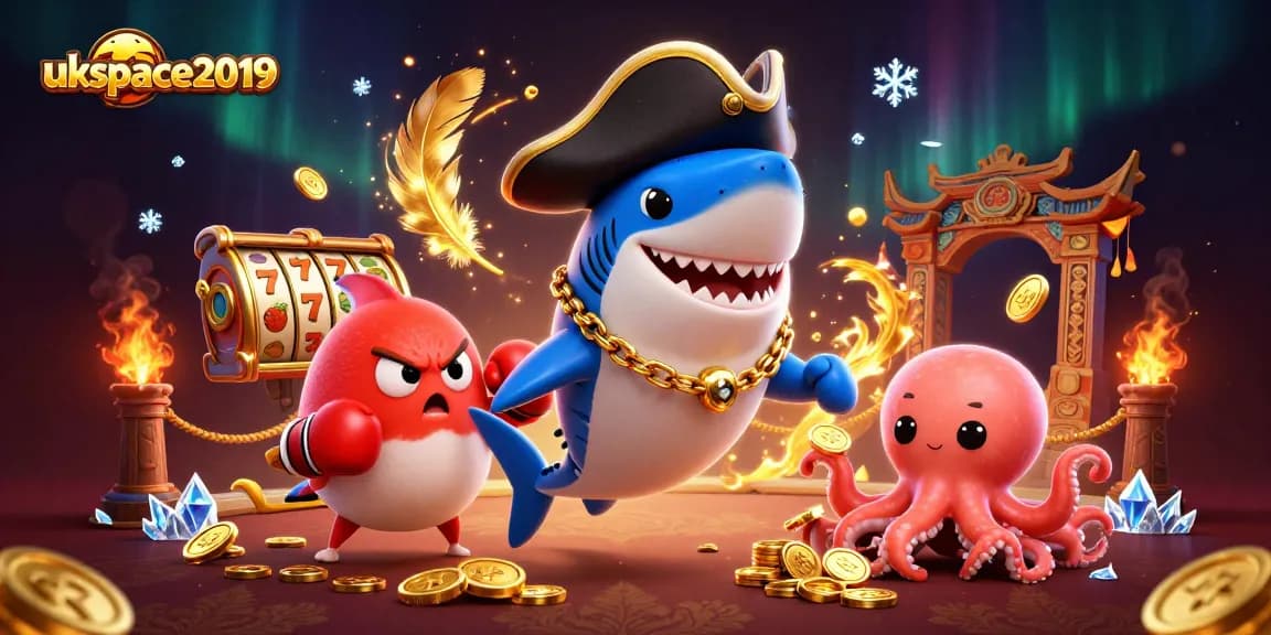 Engage in fun gameplay with ukspace2019 at a vibrant casino featuring animated characters and dynamic elements.