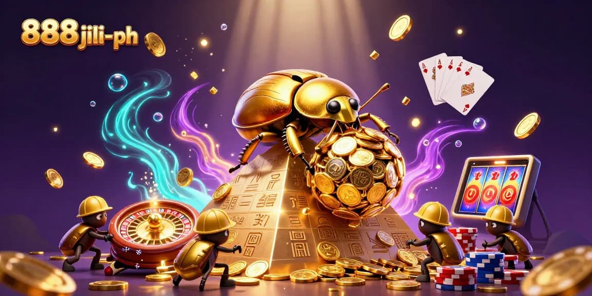 Engage with the thrilling games at 888jili-ph, where golden coins and excitement collide in a vibrant casino scene.