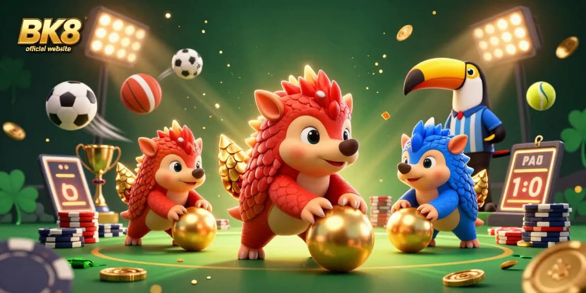 Experience thrilling gameplay at BK8 official website with rival pangolins in an exciting gambling scene.