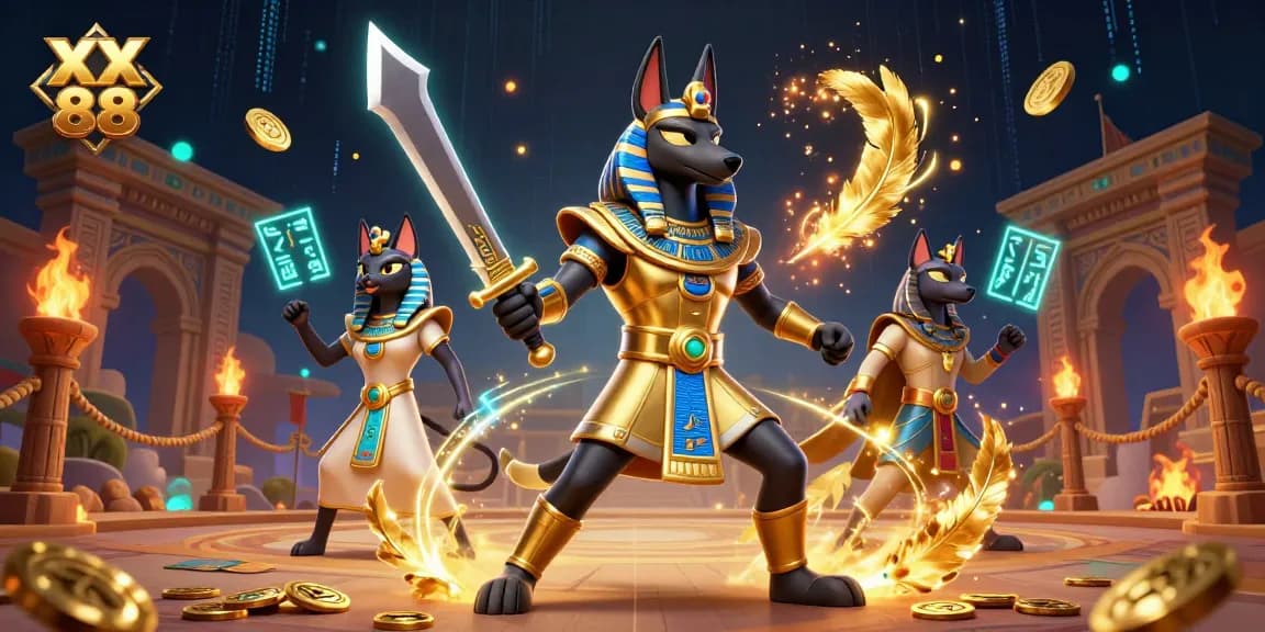 Experience thrilling gameplay at XX 88 with a stunning 3D scene of ancient warriors and casino elements.