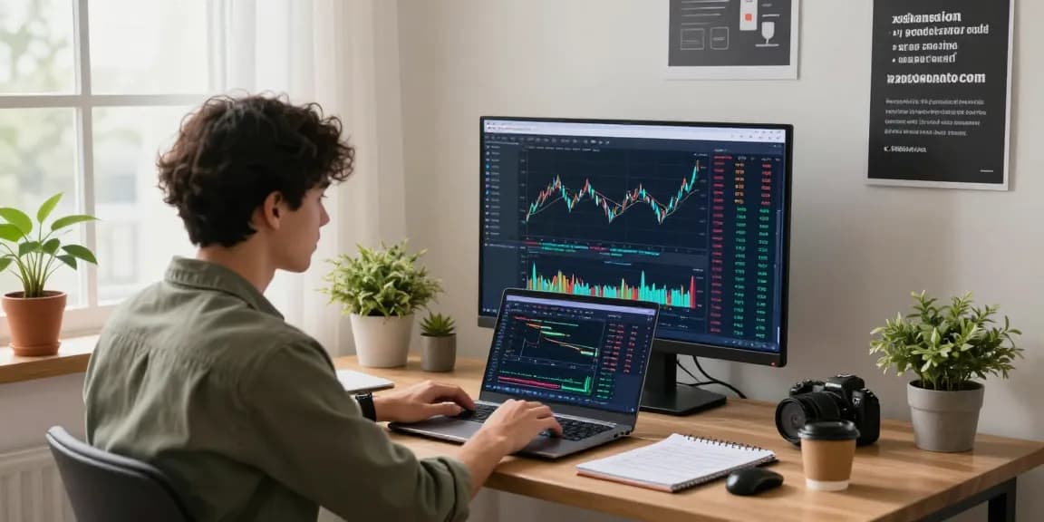 Cryptocurrency trading setup with xn88nano.com displayed prominently on the screen.