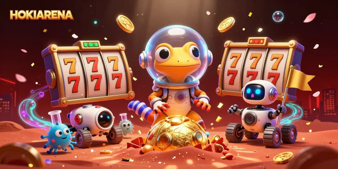 Mainkan HOKIARENA dan temukan keajaiban slot berkilauan dalam ilustrasi menarik.