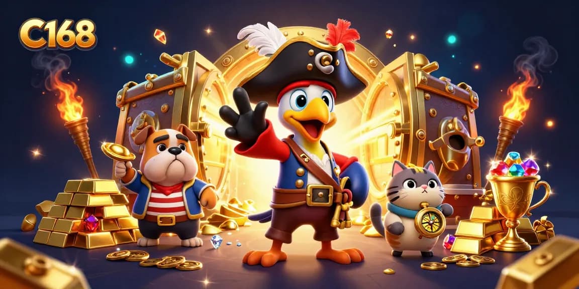 Experience thrilling gaming with C168 at the pirate-themed casino adventure.