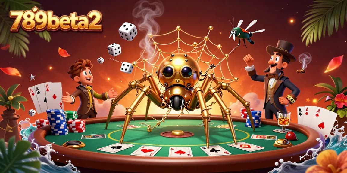 Engage in thrilling gaming at 789beta2 with this dynamic illustration showcasing poker excitement and casino flair.