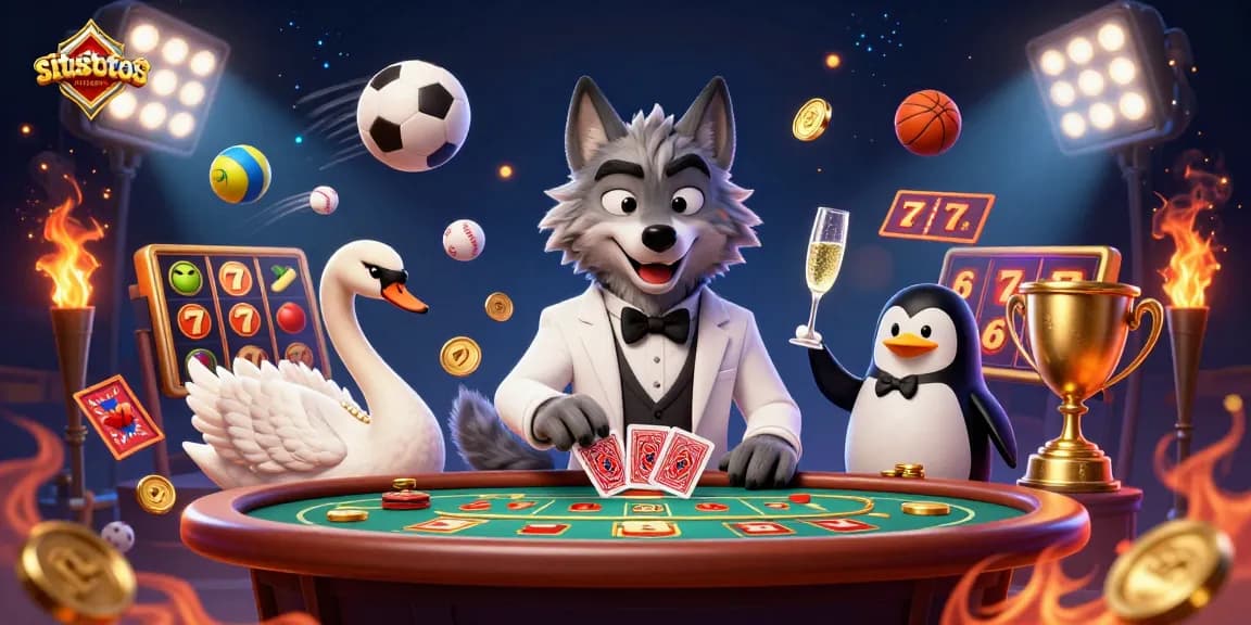 Experience thrilling gameplay at situstotoslottergacor with vibrant characters, slot reels, and casino elements.