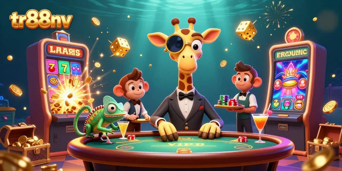 Experience immersive gaming at tr88nv with a vibrant casino scene featuring dynamic characters and symbols