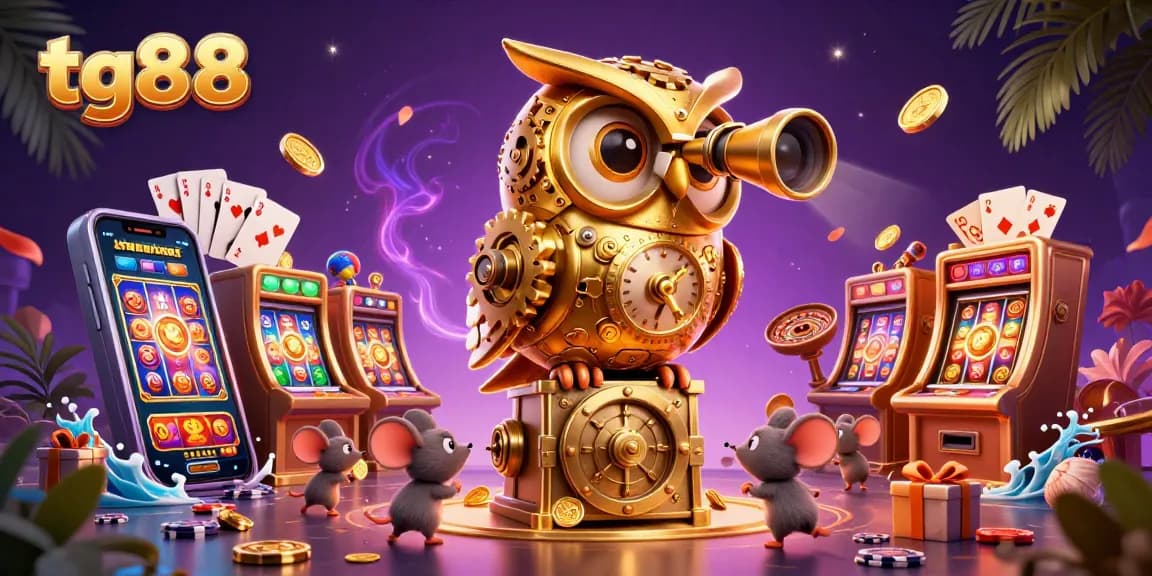 Engage with tg88's thrilling slots, where golden coins and vibrant games come alive in a captivating casino scene.