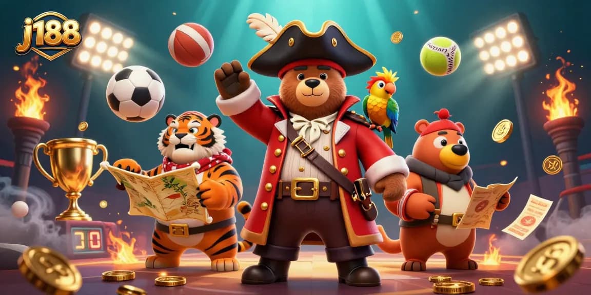 Experience thrilling gameplay at j188 with vibrant characters and gaming elements in a packed casino scene.