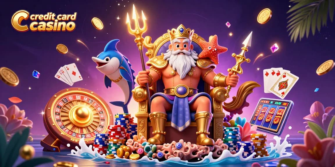 Experience the excitement of a credit card casino with Neptune and dazzling game elements.