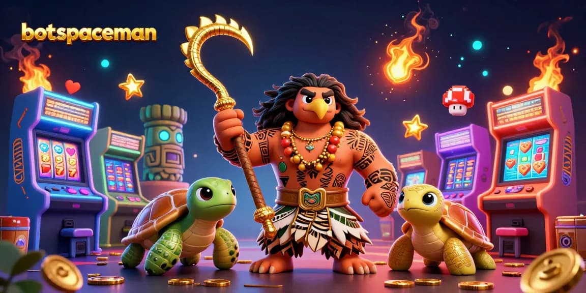 Experience thrilling gameplay with bot spaceman, featuring cartoon characters in a vibrant casino setting.