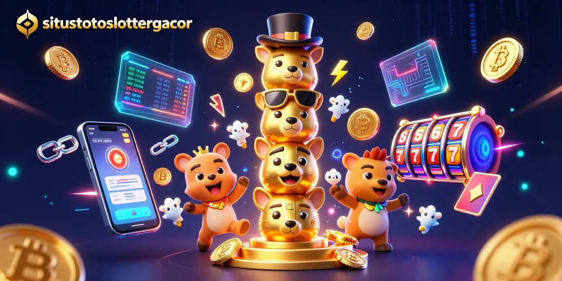 Spin the reels with situstotoslottergacor's vibrant casino totem pole and dynamic crypto elements
