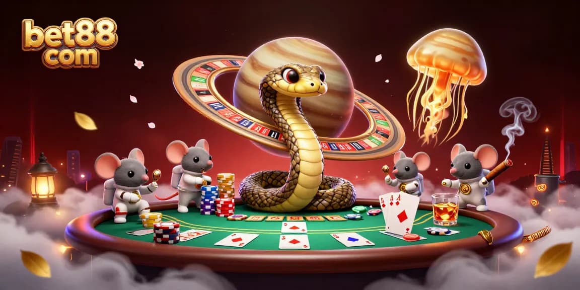 Engage in thrilling bets at bet88 com with astronaut mice on an interstellar roulette wheel!