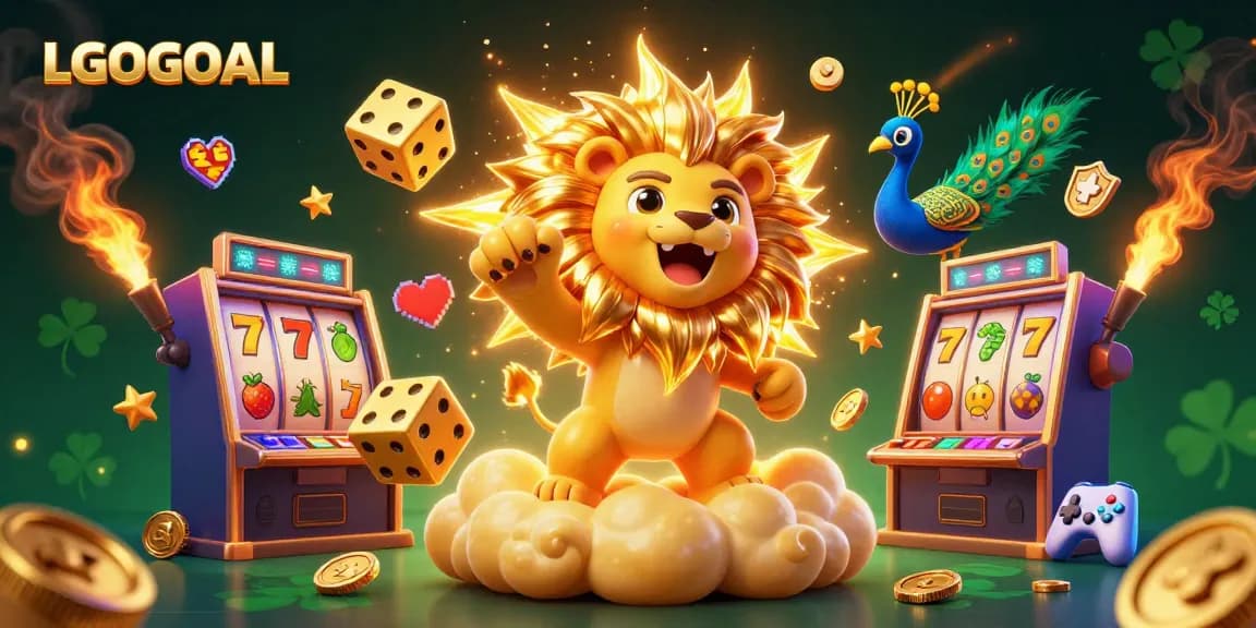 Experience thrilling gameplay with LGOGOAL, featuring vibrant slot machine elements and dynamic characters.