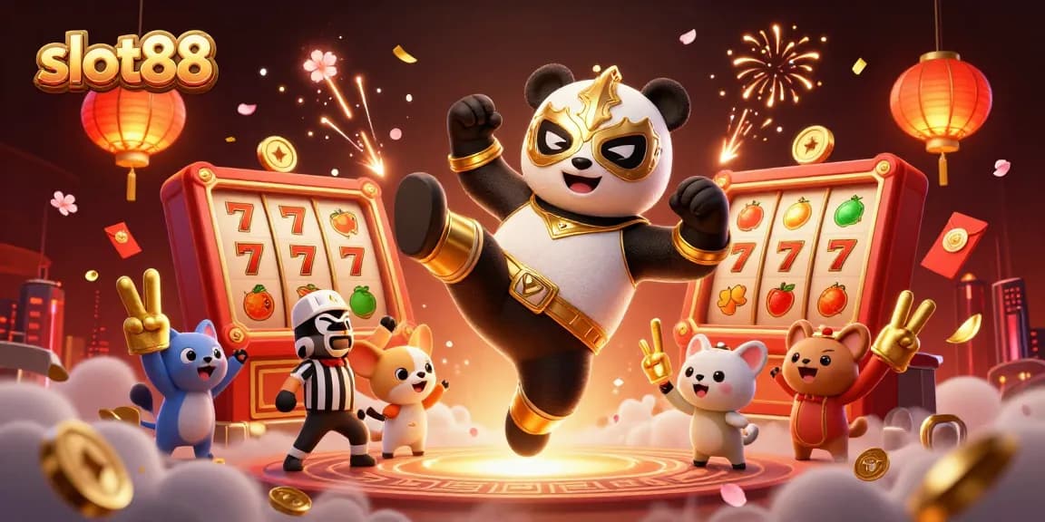 Slot88 menghadirkan pengalaman bermain slot yang mendebarkan dengan karakter kartun dan elemen kasino yang menarik.