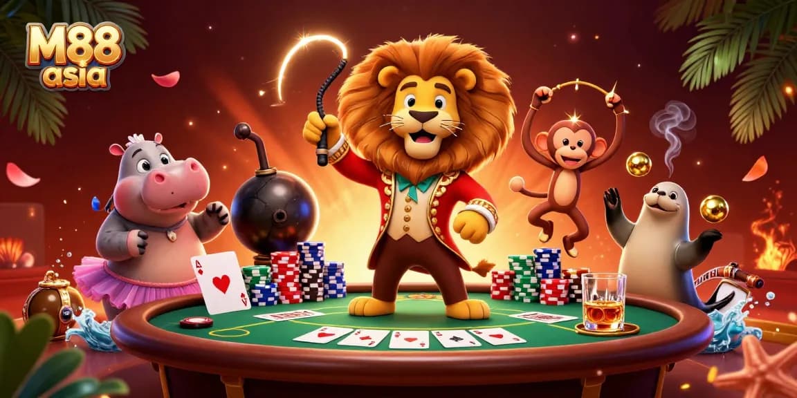 Experience thrilling gameplay at M88 asia with vibrant casino elements and dynamic characters.