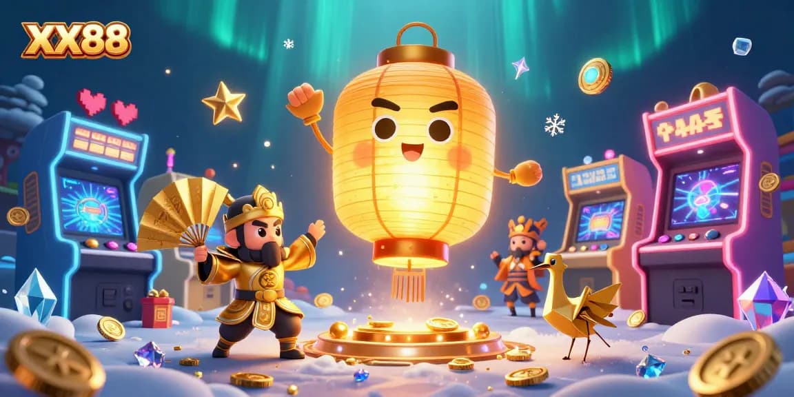 Experience thrilling gameplay with XX88's vibrant casino scene featuring dynamic characters, gold coins, and colorful gaming elements.