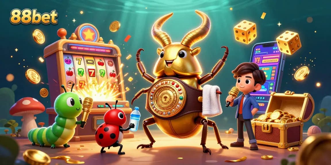 Engage with exciting 88bet jackpot slots in a vibrant, dynamic 3D casino scene.