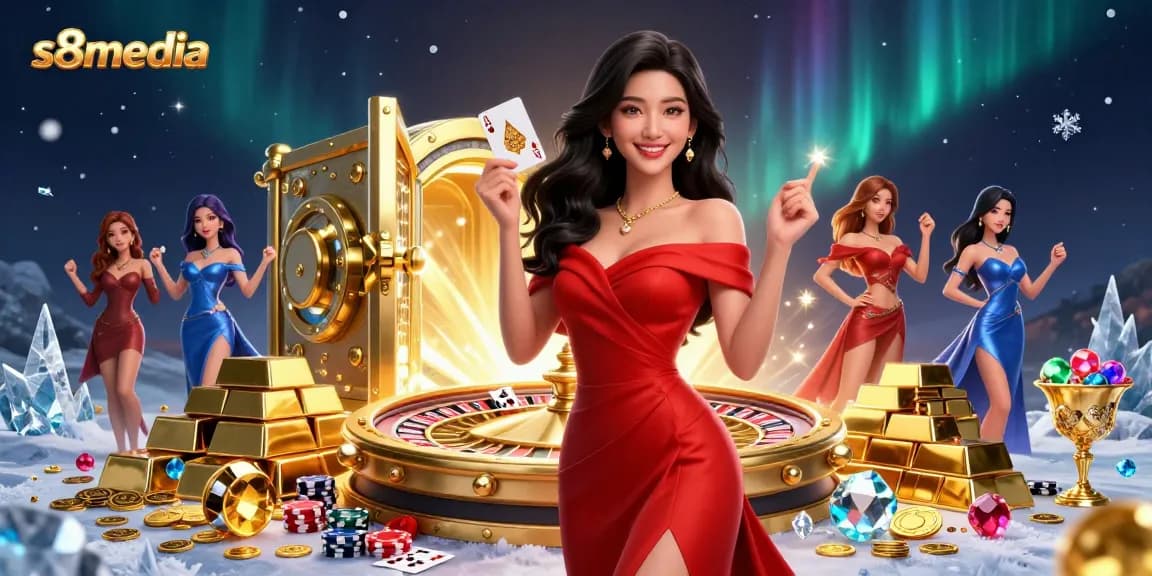 Experience vibrant casino thrills with s8media's captivating scene of betting excitement and treasure.