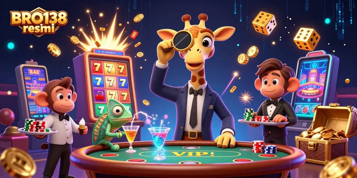 Experience the thrilling world of BRO138 resmi with dynamic casino elements and vibrant characters.
