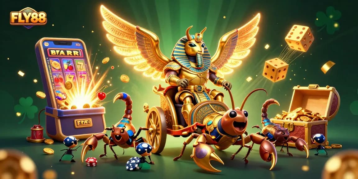 FLY88 offers thrilling jackpot excitement with vibrant games and captivating characters in a dynamic casino scene