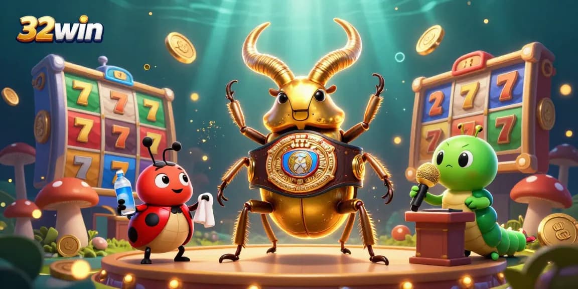 Spin the reels and win at 32win with an exciting illustration of an online casino atmosphere