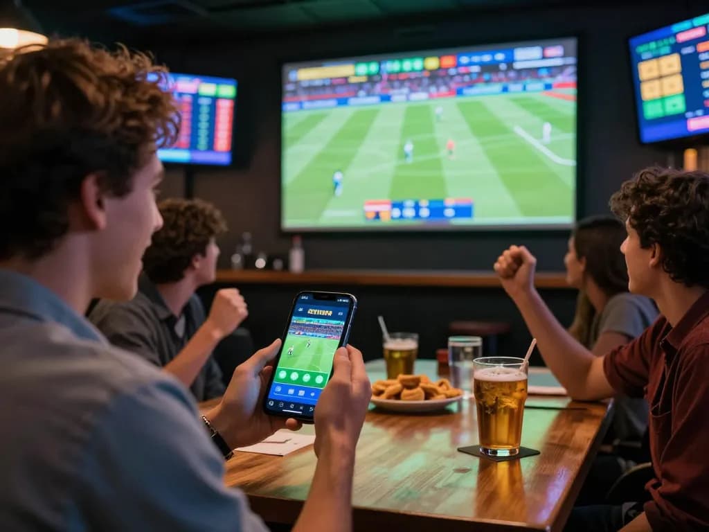 Tỷ lệ kèo nhà cái displayed on a mobile app as a person places a bet during a live football match.