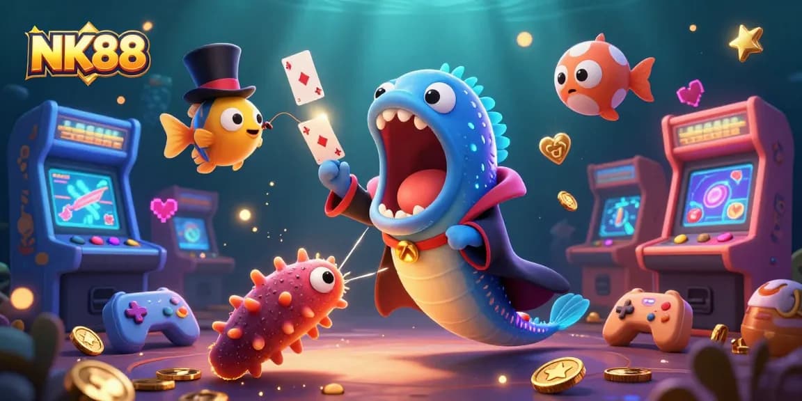 Experience thrilling gameplay with NK88 in a vibrant underwater casino scene showcasing excitement.