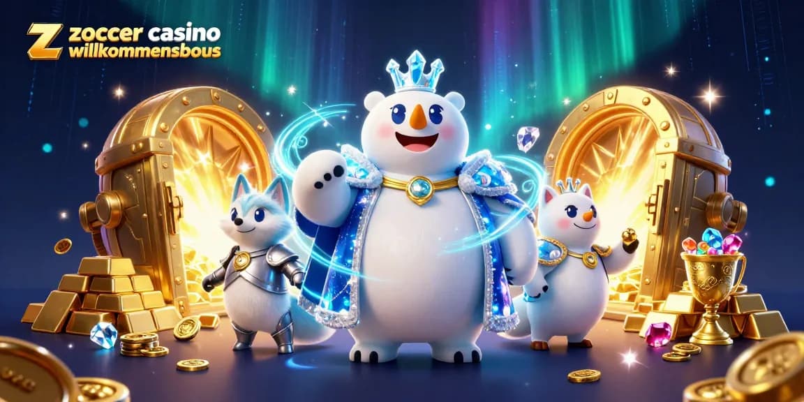 Experience the thrill of zoccer casino willkommensbonus with a vibrant 3D gaming illustration.