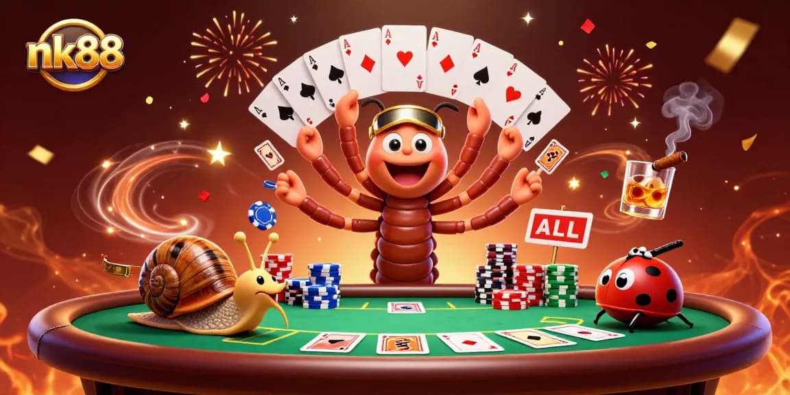 Experience exciting gameplay at nk88 with a lively casino scene featuring colorful chips and cards.