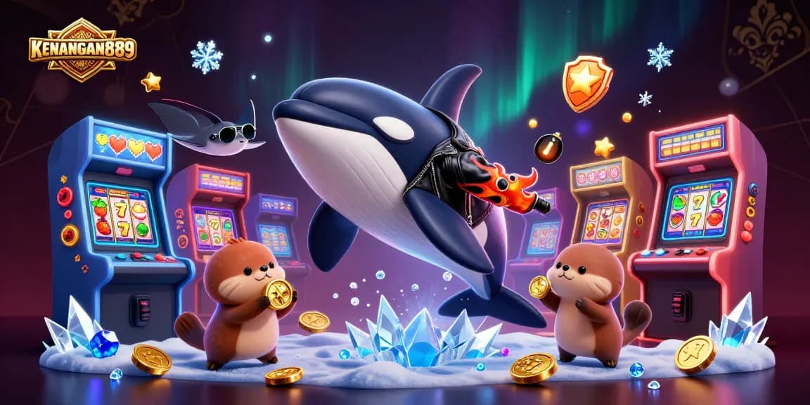 Experience KENANGAN889's thrilling slot games with colorful characters, coins, and immersive gambling elements.