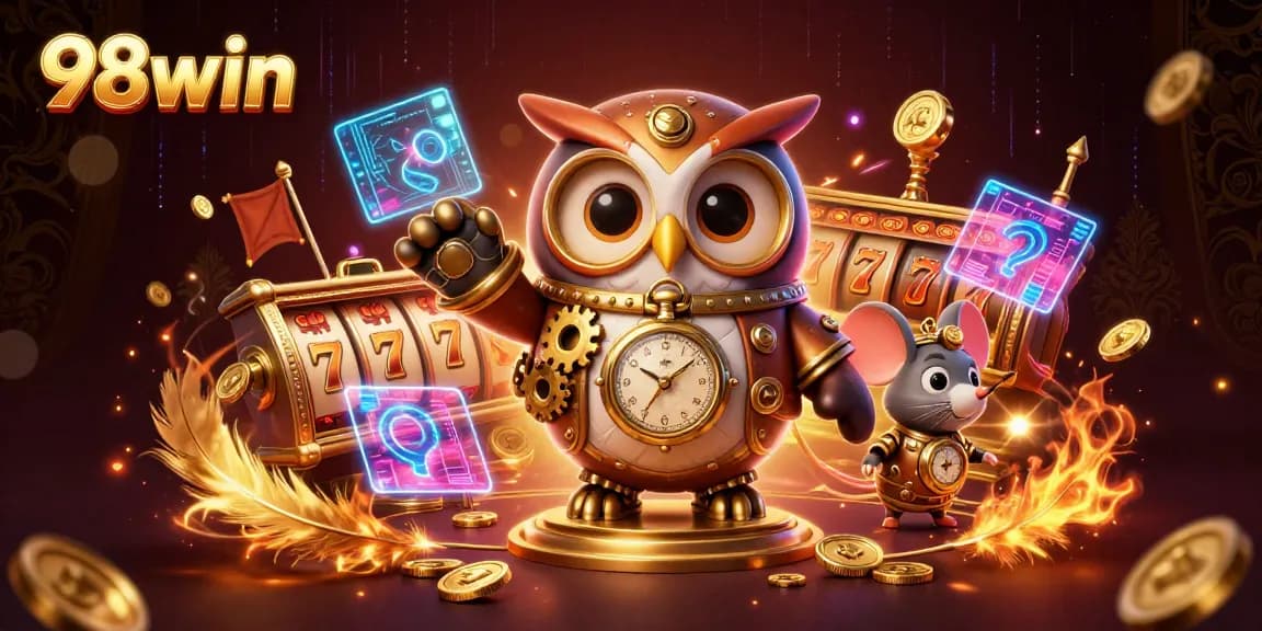 Join the action at 98win with an engaging steampunk casino scene filled with dynamic elements.