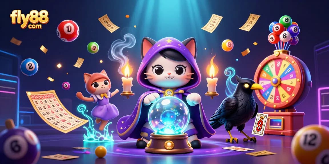 Engage with fly88 com as mystical characters unveil thrilling gaming realms in a colorful casino scene.