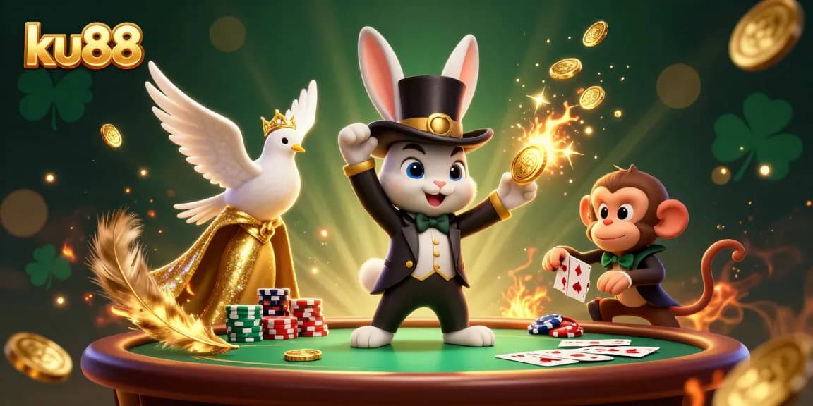 Experience thrilling betting adventures with ku88's magical casino scene featuring enchanting characters.