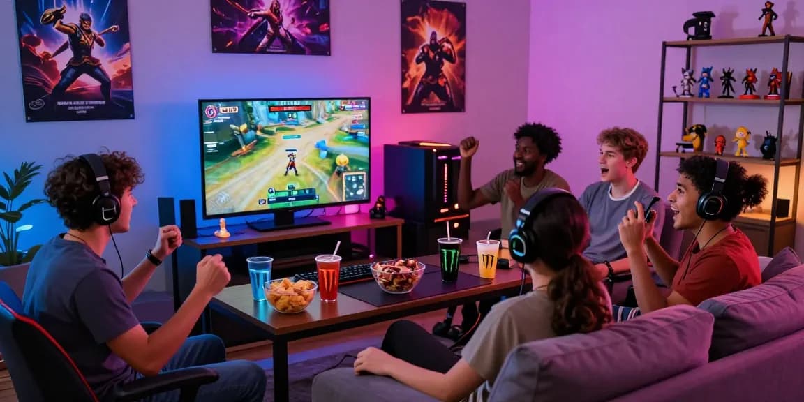 Exciting gaming moment at SITUS NAGA2000 with diverse gamers engaging in multiplayer action.