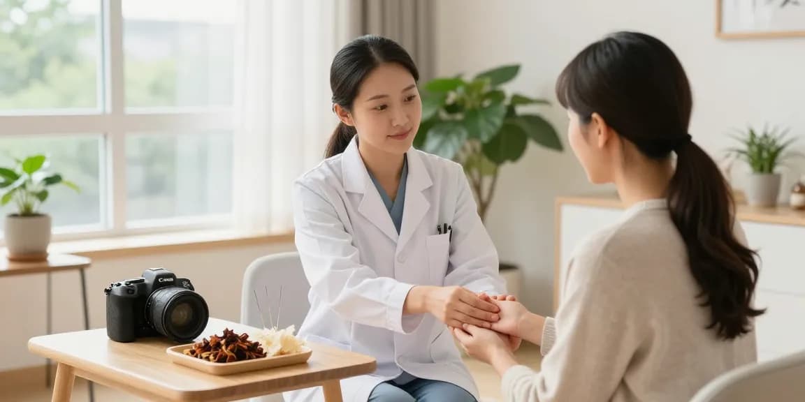 Compassionate consultation at 영통한의원 showcasing holistic treatments in a serene environment.