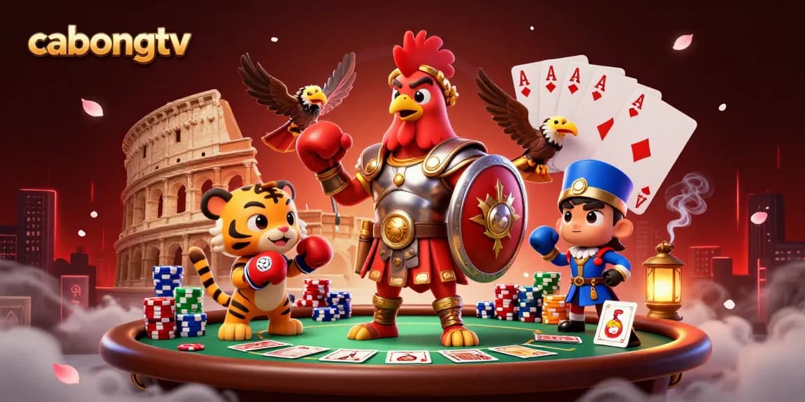 Engage with cabongtv's live soccer streaming experience featuring colorful poker elements.
