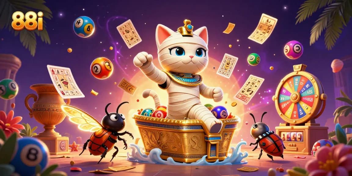 88i engages players with dynamic lottery balls and golden casino elements for exciting gaming action.