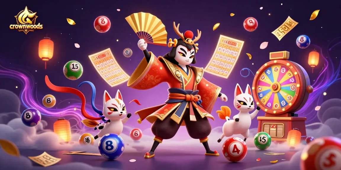 Crownwoods showcases vibrant casino experiences with kabuki warrior and magical elements in 2026.