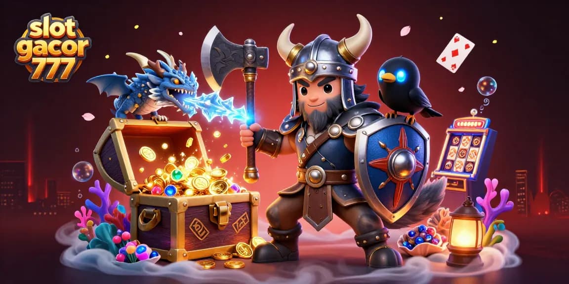 Experience top wins at slot gacor 777 with vibrant 3D characters and casino elements.
