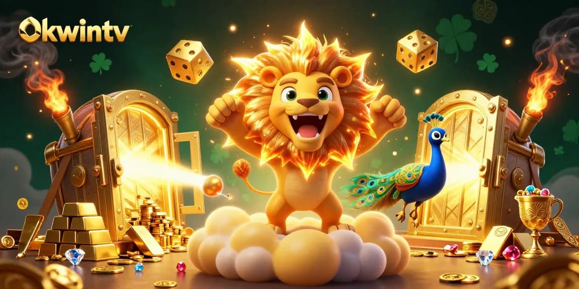 Engage with exciting slots at okwintv, featuring dynamic golden treasures and casino symbols.
