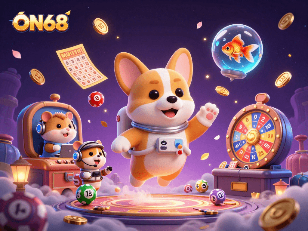 Engage with exciting games at ON68, where floating creatures enhance the casino experience!