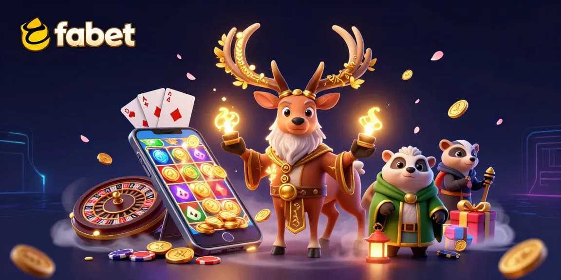 Engage with fabet's thrilling slot games through a rich illustration of a Celtic druid and badger.