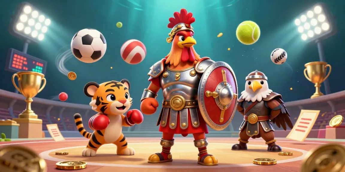 Experience thrilling gameplay with BL555 in this vibrant 3D illustration showcasing dynamic sports elements.