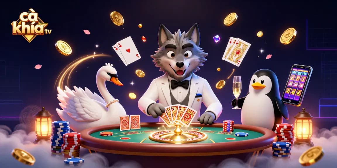 Cà khịa tv showcases a vibrant scene with winning cards and casino elements for an immersive experience.